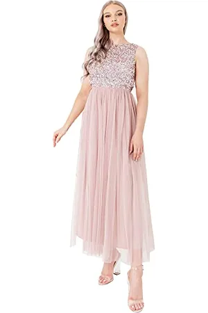 Maya Deluxe Maya Berry Embellished Halter Neck Maxi Dress Robe de Demoiselle d