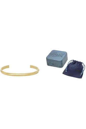 Fossil Collier et bracelet pour hommes, Harlow, acier inoxydable doré, set