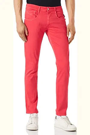 Jean rouge homme outlet pas cher