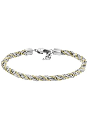 Fossil Bracelet chaîne Bold Chains en acier inoxydable, bicolore, pour homme, JF04607998