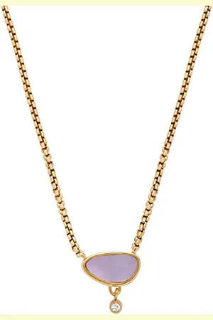 Skagen Collier pour femmes, chaîne en verre violet, longueur : 406mm+51mm, largeur : 9.3mm, hauteur : 9.4mm, SKJ1709710