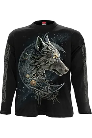 Spiral Loup Celtique Homme T-Shirt Manches Longues XL 100% Coton Regular/Coupe Standard
