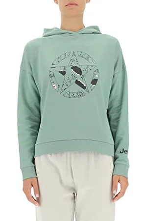 Jeep O102607-E854 J Woman Hooded Cropped Sweatshirt Star Botanical Print J22W M