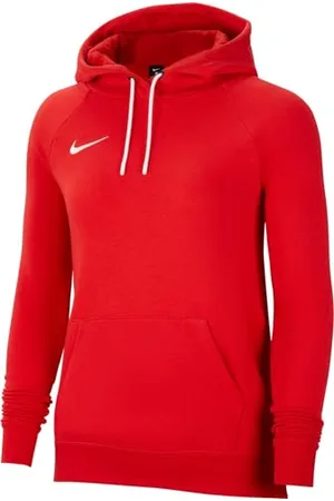 Nike Sweat à Capuche de Football à Manches Longues en Molleton pour Femmes, Rouge (Université/Blanc), S
