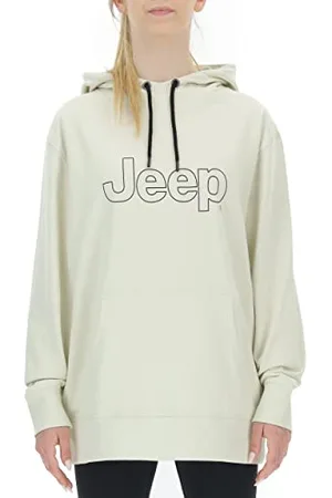 Jeep O102256-W499 J Sweatshirt Femme Oversize À Capuche Impression Logo Outline J21W S