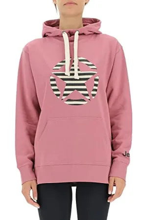 Jeep O102608-P490 J Woman Hooded Oversize Sweatshirt Star Striped Print J22W M