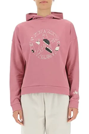 Jeep O102607-P490 J Woman Hooded Cropped Sweatshirt Star Botanical Print J22W S