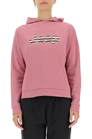 Jeep O102609-P490 J Woman Hooded Cropped Sweatshirt Striped Print J22W S