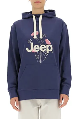 Jeep O102606-A184 J Woman Hooded Oversize Sweatshirt Botanical Print J22W L