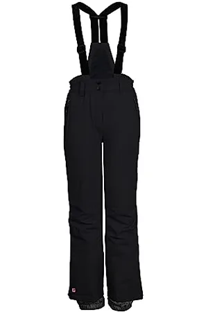 Killtec Fille Pantalon de Ski/Pantalon Fonctionnel avec bavette, Protection des Bords et Pare-Neige KSW 152 GRLS Ski PNTS, Black, 128, 41188-000