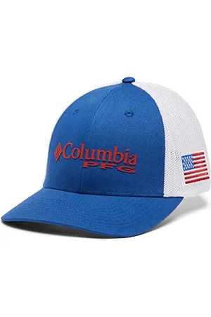 Columbia PFG Mesh Casquette en Maille, Unisexe, Bleu foncé, Drapeau des États-Unis (Mountain Blue/Us Flag), Taille S/M