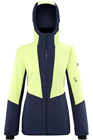 Millet Murren JKT W - Veste de Ski Femme - Membrane Imperméable et Coupe-Vent - Ski, Ski de Randonnée - Jaune/Bleu, Taille M