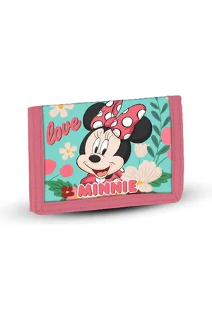 Disney Minnie Mouse Garden Green-Portefeuille Velcro, Multicolore, 21,5 x 9 cm