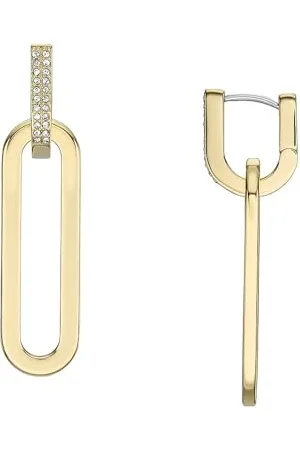 Fossil Boucles d’Oreilles Pendantes Heritage D-Link en Acier Inoxydable, doré Brillant, pour Femme, JF04587710