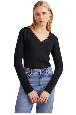 Pieces® Pcbarbera Ls Lace Top Noos BC T-Shirt à Manches Longues, , M Femme