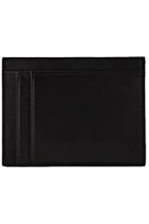 Armani Exchange Smooth Leather Card Holder with Logo, Porte-Cartes enveloppe pour Accessoire de Voyage pour des Hommes, Black