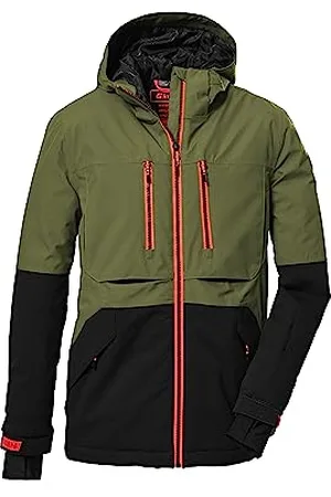 Killtec Garcon Veste de ski/veste fonctionnelle avec capuche et pare-neige, imperméable KSW 127 BYS SKI JCKT, , 140, 39668-000