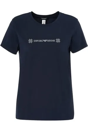 Emporio Armani Shirt à col Rond pour Femme Tartan Christmas Cotton