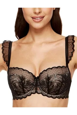 Gorteks Astrid-B1 Soutien-Gorge Pigeonnant, Black, 70D aux Femmes