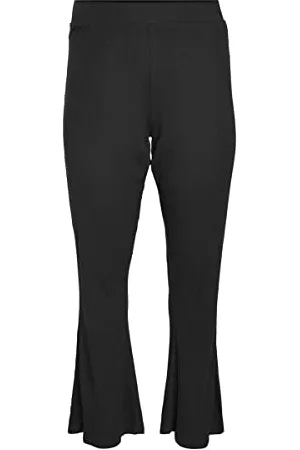 Noisy May NMPASA HW Flared Pants Curve Pantalons, Black, 46 Femme