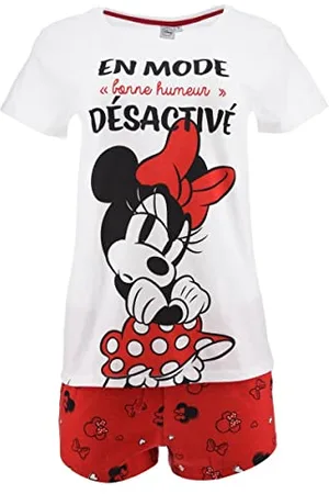 Disney Minnie, Pyjacourt Taille XL, 100% Coton pour Femme