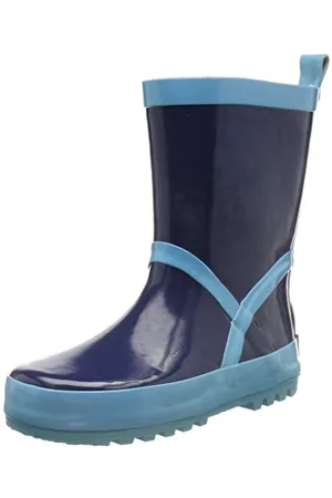 Playshoes Pluie Classic, Bottes en Caoutchouc Naturel Garçon Unisex Kinder, Bleu (Marine/Hellblau 639), 28/29 EU