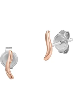 Skagen Clous d’oreilles Essential Waves en acier inoxydable, doré rose, pour femme, SKJ1783791
