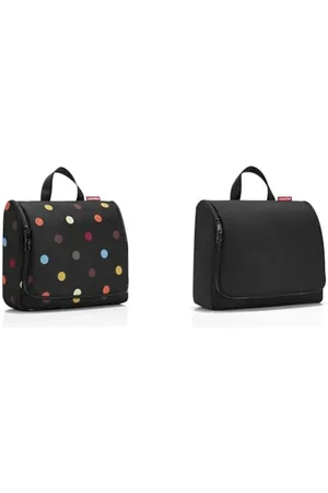 Reisenthel Toiletbag XL Dots Maße: 28 x 25 x 10 cm/Maße: 28 x 59 x 9 cm expanded/Volumen: 4 l & toiletbag XL Kosmetikkoffer, 28 cm,4L, Black