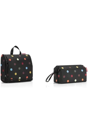 Reisenthel Toiletbag XL Dots Maße: 28 x 25 x 10 cm & travelcosmetic Dots - Trousse de Toilette, Volume 4l, Armature métale intégrée, dragonne, Poche intérieure zippée, 3 élastiques
