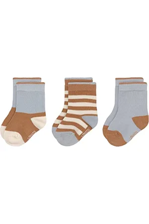 LÄSSIG LÄSSIG Chaussettes unisexes pour bébés et jeunes enfants Lot de 3/ Bleu/caramel Taille 19-22
