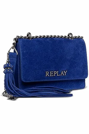 Replay Sac à Main en Daim Femme, Bleu Chine 521 (Bleu), Taille Unique