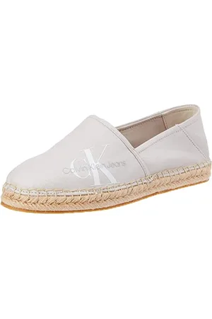 Calvin Klein Jeans Femme Espadrilles Chaussures en Toile, Gris (Eggshell/Peach Blush), 36 EU