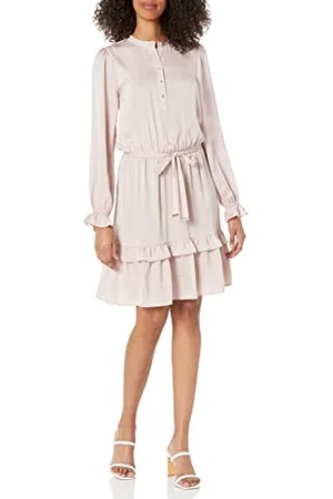 Tommy Hilfiger Robe ajustée et évasée à Manches Longues pour Femme, , 38
