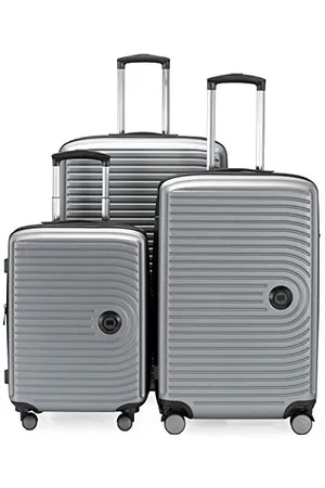 Hauptstadtkoffer Mitte - Lot de 3 Valises - Valise Bagage à Main 55 Cm, Valise Moyenne 68 Cm + Grande Valise de Voyage 77 Cm, Coque Rigide ABS, TSA, Argent Mat