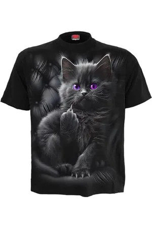 Spiral Cattitude Unisexe T-Shirt Manches Courtes M 100% Coton Regular/Coupe Standard