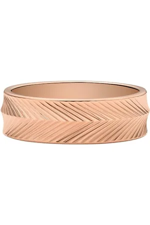 Fossil Bague Harlow Linear Texture en acier inoxydable, doré rose, pour femme, JF046637916