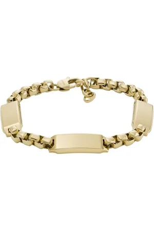 Fossil Bracelet chaîne Drew en acier inoxydable, doré, pour homme, JF04695710