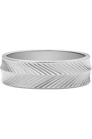 Fossil Bague Harlow Linear Texture en acier inoxydable, pour femme, JF046670407