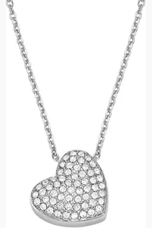 Fossil Collier pendentif cœur scintillant Sadie en acier inoxydable, pour femme, JF04674040