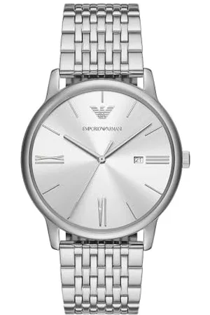 Emporio Armani Montre à trois aiguilles avec date, en acier inoxydable, pour homme, AR11599