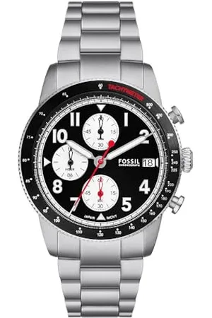 Fossil Neutra Watch for Men, Moonphase Multifunction movement with Stainless steel or Leather strapNoir