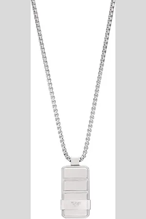 Emporio Armani Collier avec plaque en acier inoxydable, pour homme, EGS3078040