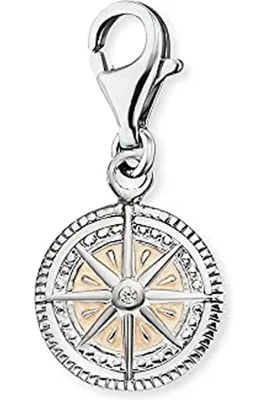 Engelsrufer Pendentif en forme de rose des vents pour femme en argent sterling et émail serti d