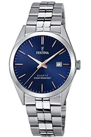Festina Montre Classics Bleu, Bracelet en Acier, Homme