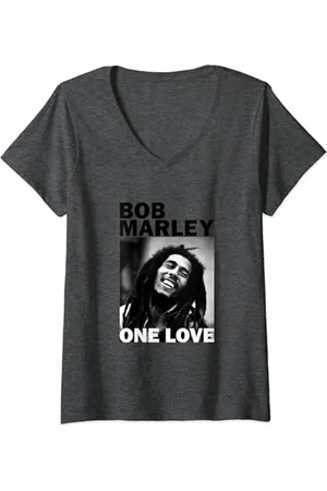 Bob Marley Femme Photo officielle One Love T-Shirt avec Col en V