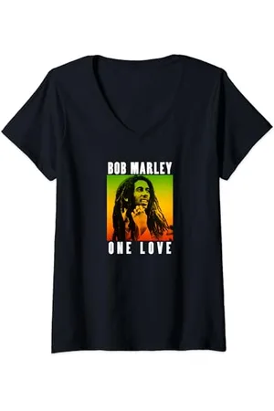 Bob Marley Femme Dégradé officiel One Love T-Shirt avec Col en V
