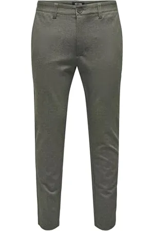 Only & Sons Onsmark Tap Herringbone 2911 Pantalon Noos, Teck, 33W / 30L Homme