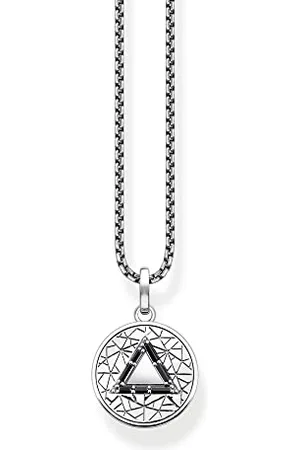 Thomas Sabo Elements of Nature KE2152-051-11-L50V Chaîne pour homme en argent sterling 925 avec pierres de zircone noires Longueur 50 cm, 50 cm, Argent sterling, Zircone cubique