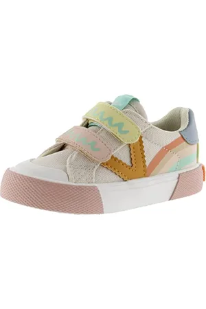 victoria Basket Basse Tribu Toile IMPRIMÉ Multicolore & Scratchs 28