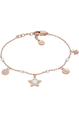 Emporio Armani Bracelet à pampilles en laiton, doré rose, pour femme, EGS3107221